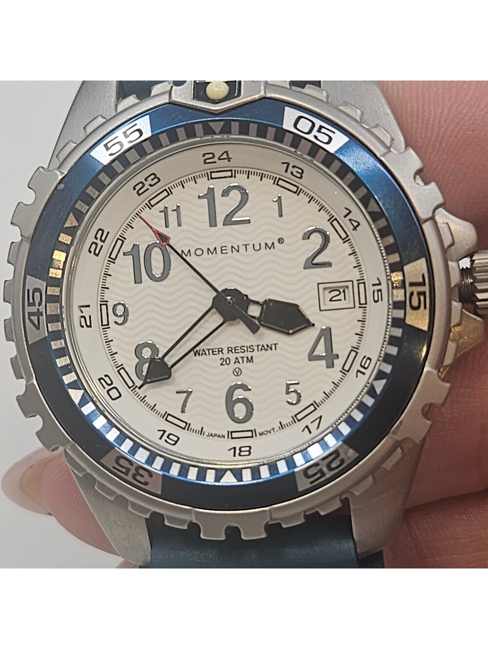 Momentum M1 Diver Watch 40mm Teal Italian Rubber Strap 20ATM Quartz Date Working